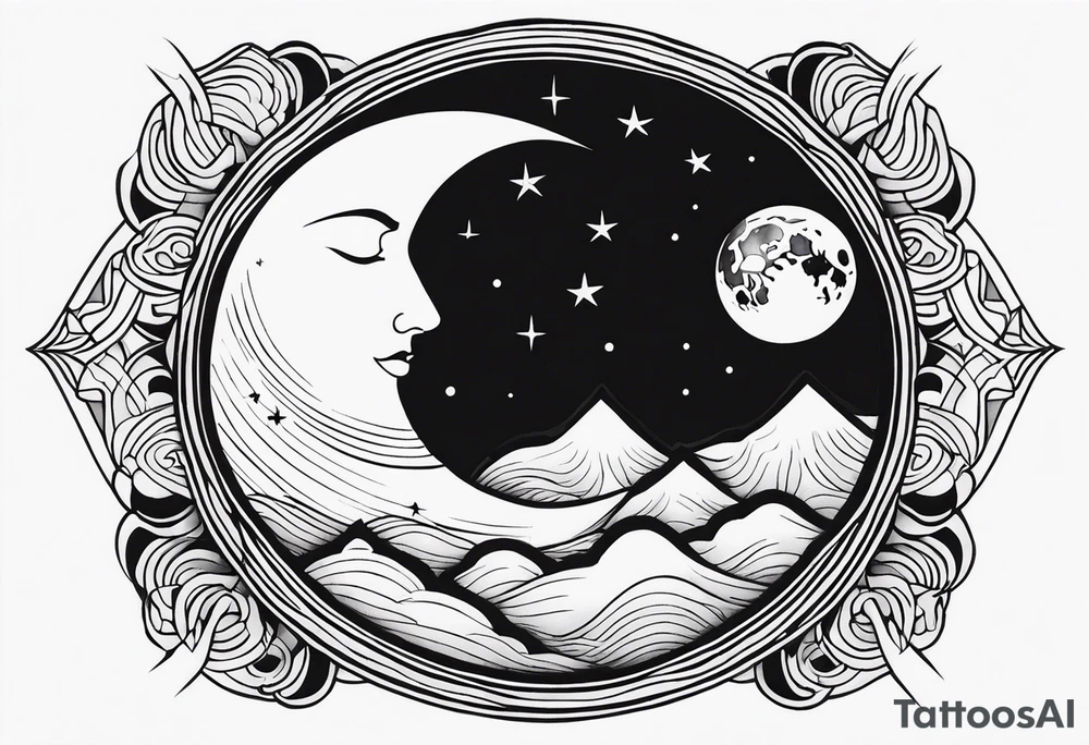 sacred moon tattoo idea