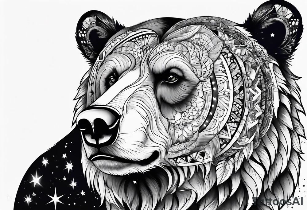 Cosmic bear tattoo idea