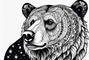 Cosmic bear tattoo idea
