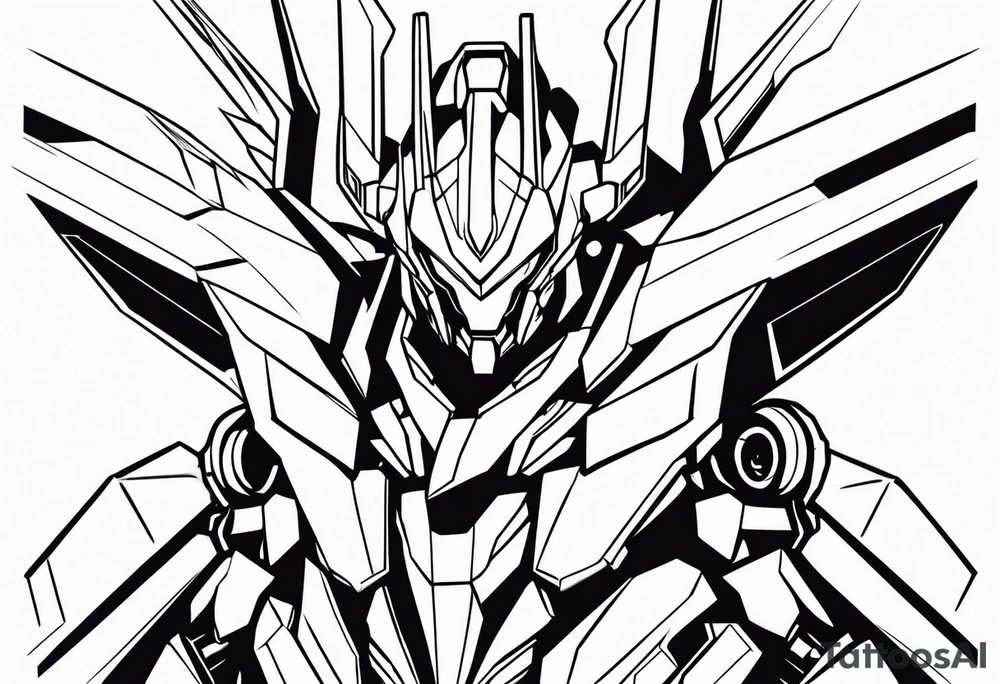 minimalistic eva 01 evangelion mecha tattoo idea