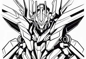 minimalistic eva 01 evangelion mecha tattoo idea