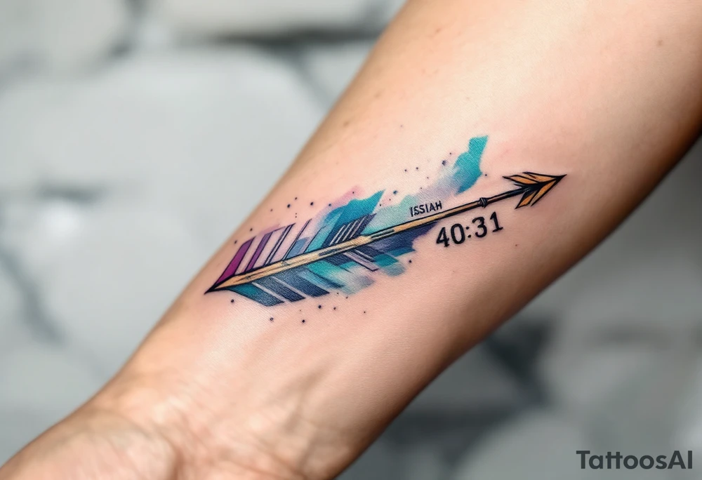 native american arrow saying "Isaiah 40:31" tattoo idea