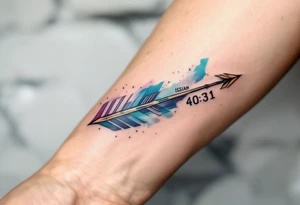 native american arrow saying "Isaiah 40:31" tattoo idea