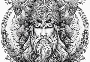 mandarin + norse mythology sleeve tattoo idea