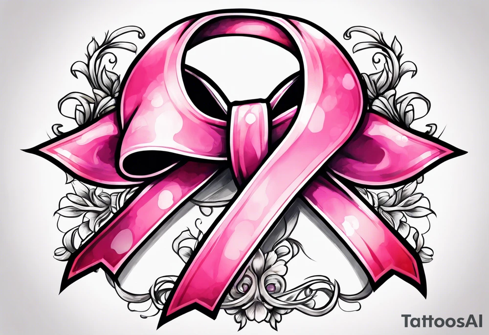 Farm tough breast cancer ribbon tattoo idea