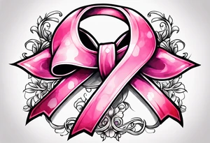 Farm tough breast cancer ribbon tattoo idea