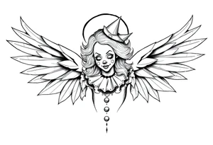 Clown Girl Angelic Wings tattoo idea