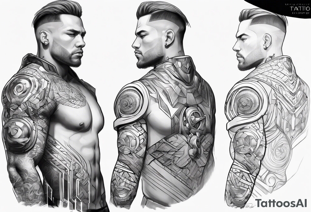 a cyborg man tattoo idea