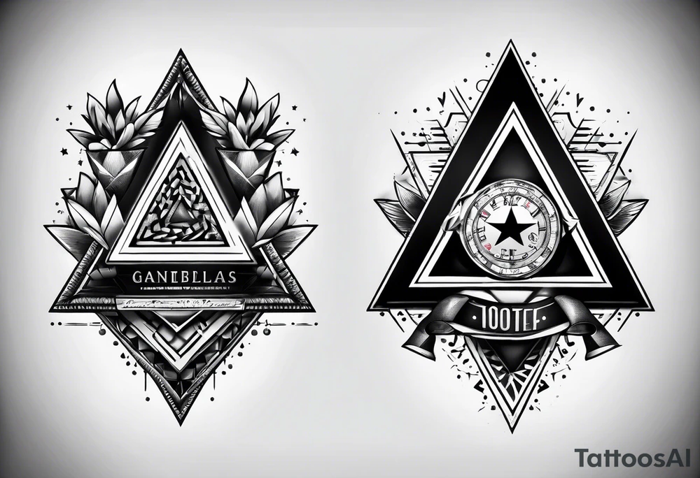 gambling themed triangle forearm tattoo tattoo idea