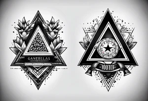 gambling themed triangle forearm tattoo tattoo idea