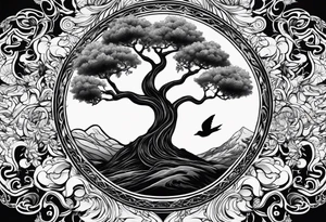 Joshua yin and yang tree tattoo idea