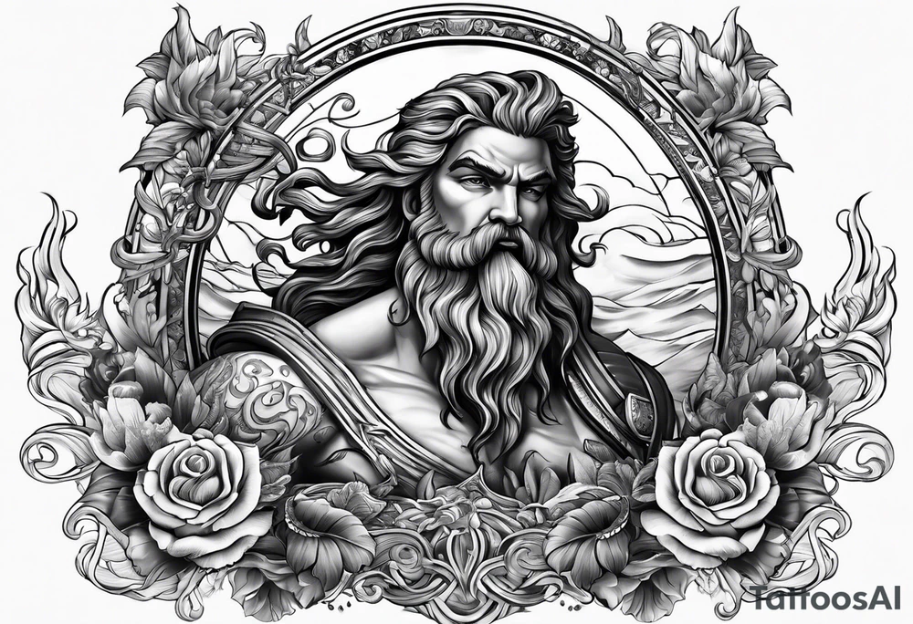 Poseidon mit umhang tattoo idea