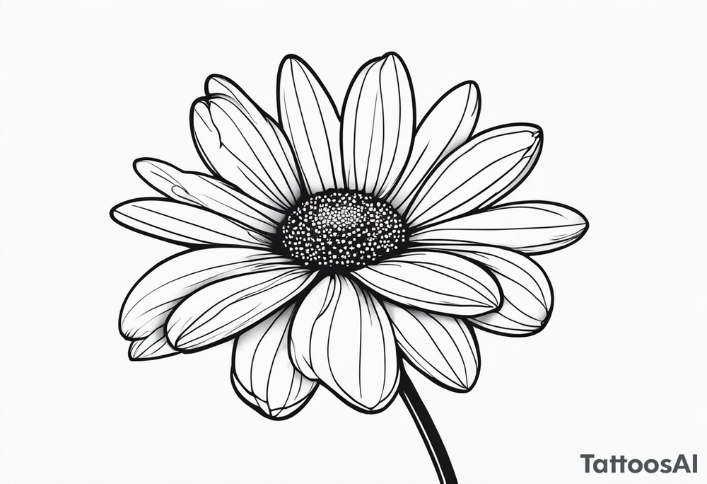 Fine line daisy with stem tattoo idea