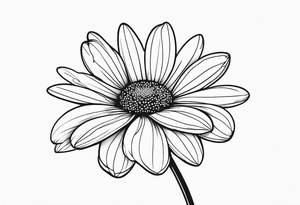 Fine line daisy with stem tattoo idea