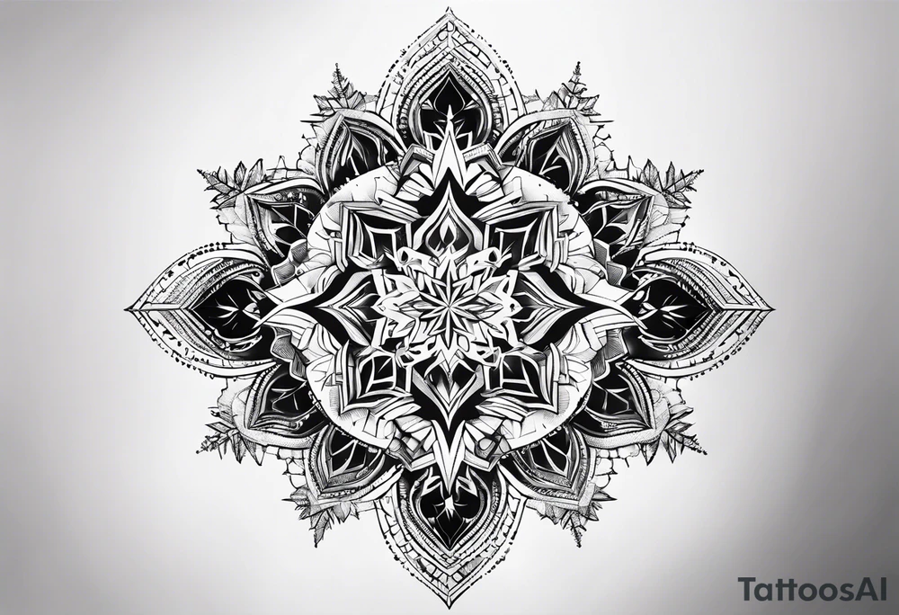 small snow crystal cloud tattoo idea