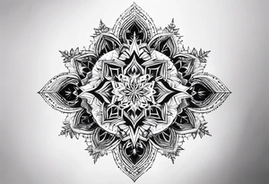 small snow crystal cloud tattoo idea