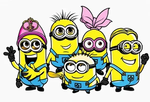 Powderpuff girls as minions tattoo idea