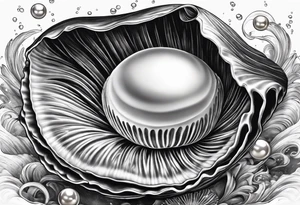 clam open with a pearl inside underwater tattoo idea