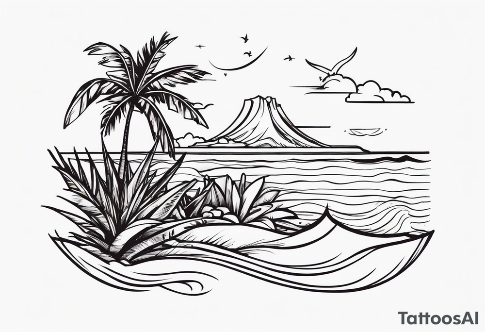 Hawaian beach tattoo idea