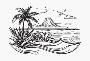 Hawaian beach tattoo idea