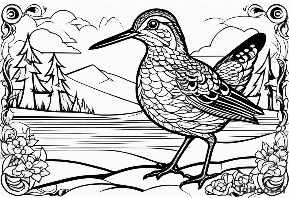 american woodcock tattoo idea