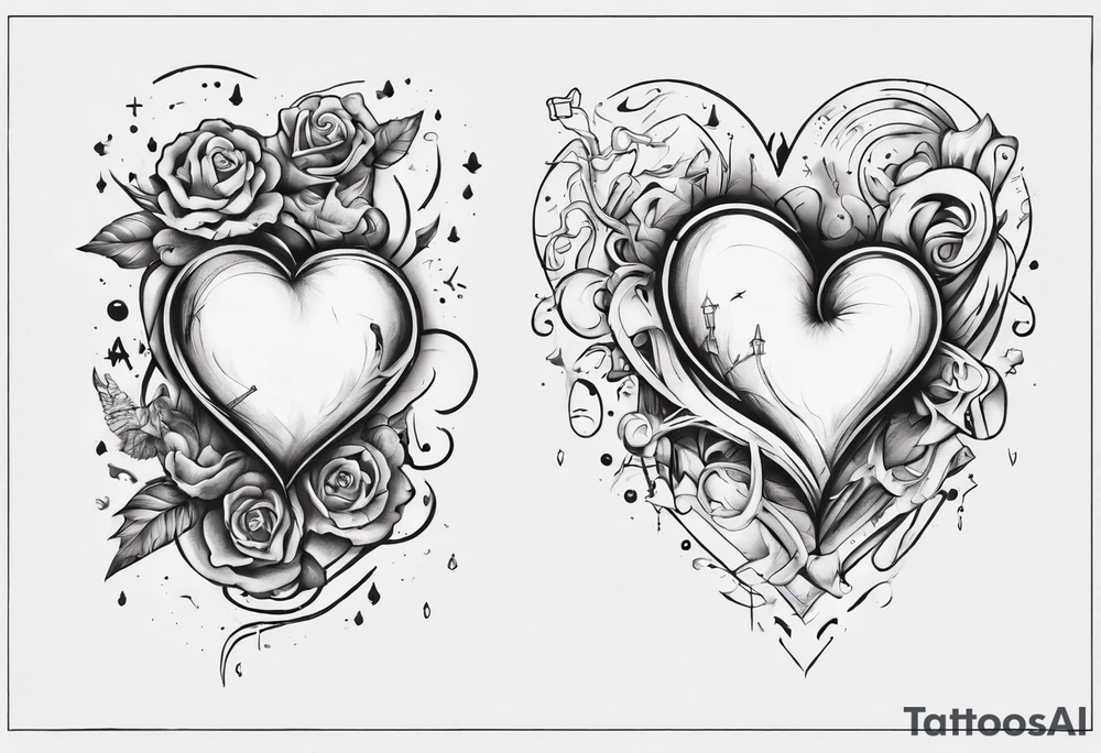 a heart with the quote through thick and thin tattoo idea