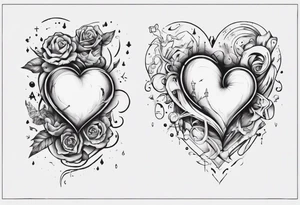 a heart with the quote through thick and thin tattoo idea