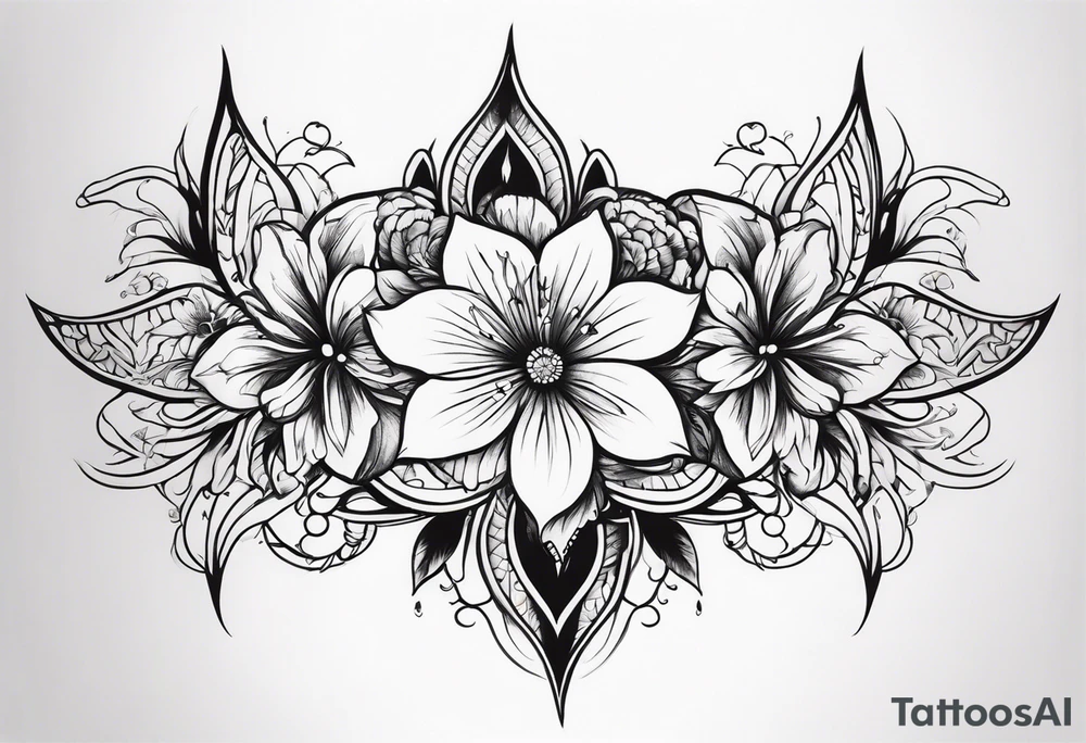 spine tattoo flower tattoo idea