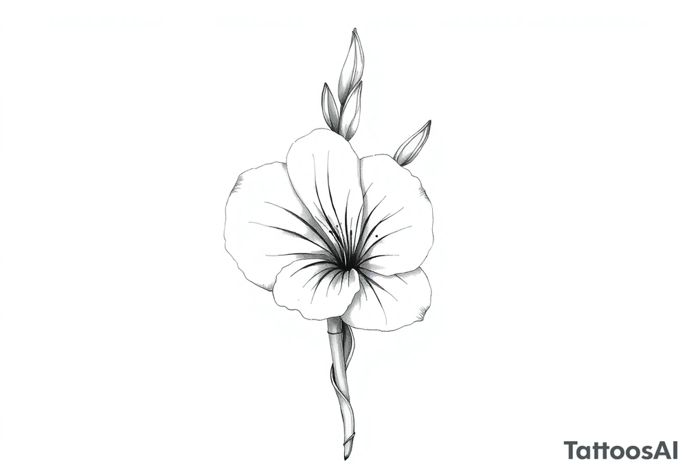 Large gladiolus flower tattoo idea
