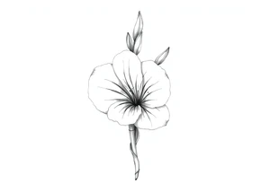 Large gladiolus flower tattoo idea