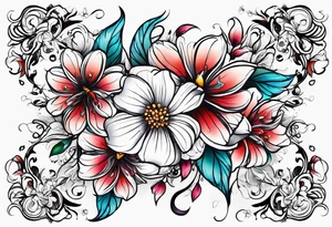 Çosmic flowers tattoo idea