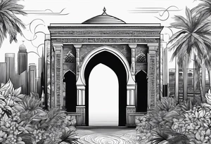 israel city vector gate 
swirl 
 vignette tattoo idea