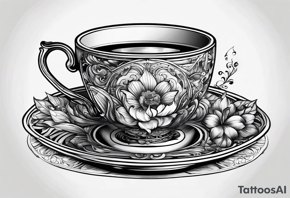 A cup of music in the morning tattoo idea