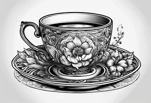 A cup of music in the morning tattoo idea