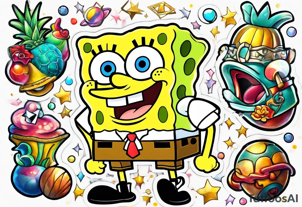 sibling spongebob tattoo ideas tattoo idea