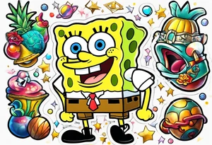 sibling spongebob tattoo ideas tattoo idea