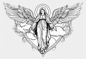 Virgin Mary skydiving tattoo idea