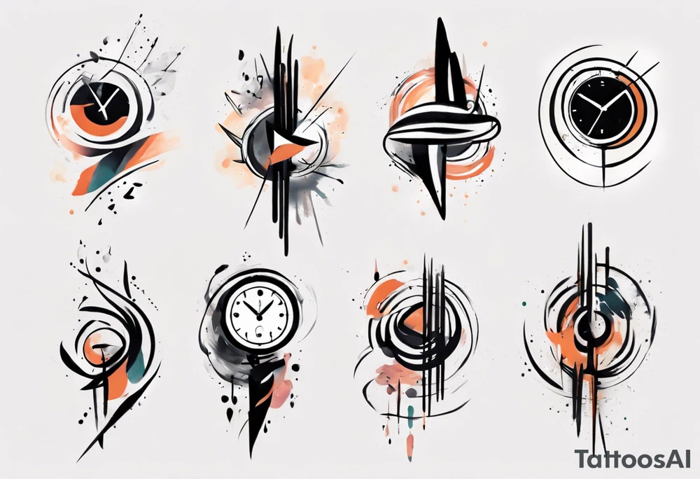 Time abstract Brush stroke tattoo idea