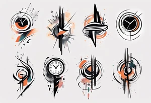 Time abstract Brush stroke tattoo idea