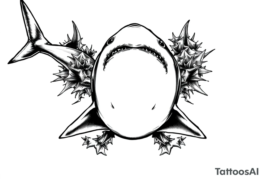 school of sharks from an above view tattoo idea