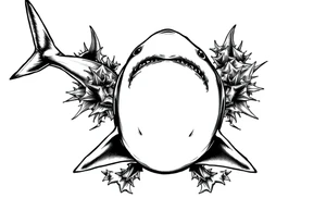 school of sharks from an above view tattoo idea