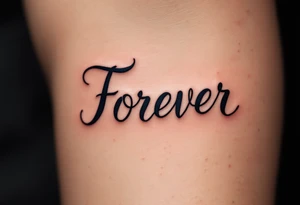 "Forever" formed from black feathers, gently falling into the shape of an infinity loop. tattoo idea