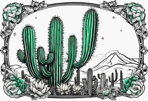 Beer bro style cactus tattoo idea