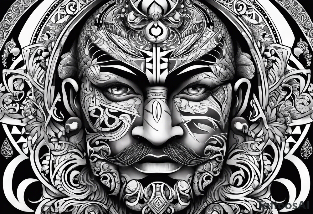 Te Moko with Croatian and Northern Irish influences tattoo idea