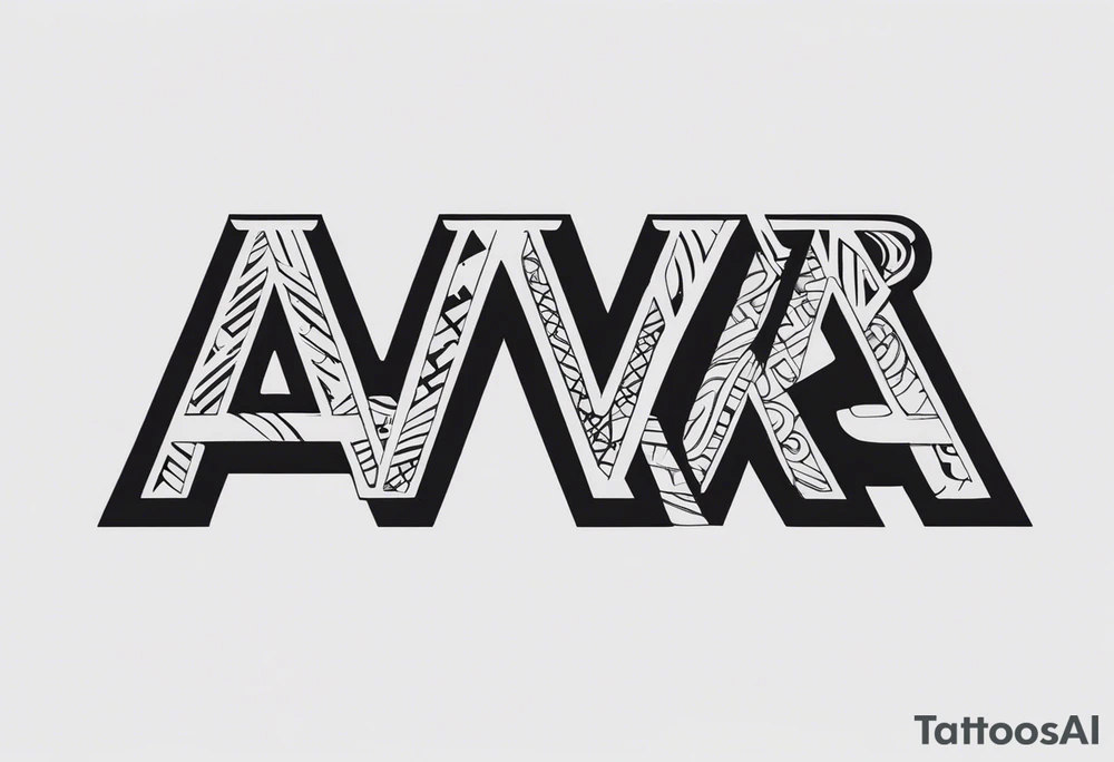 the letters A W R in the middle of a ninja headband tattoo idea