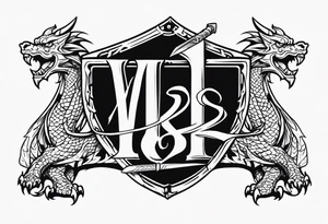 Valhalla sword shield dragon axe tattoo idea