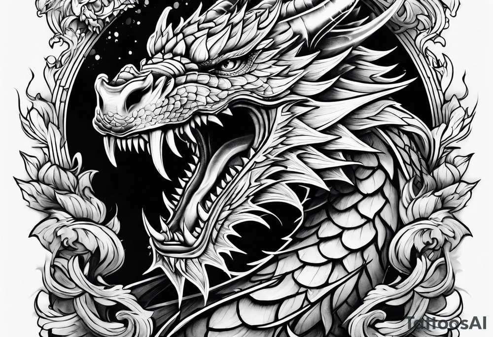 roaring dragons tattoo idea