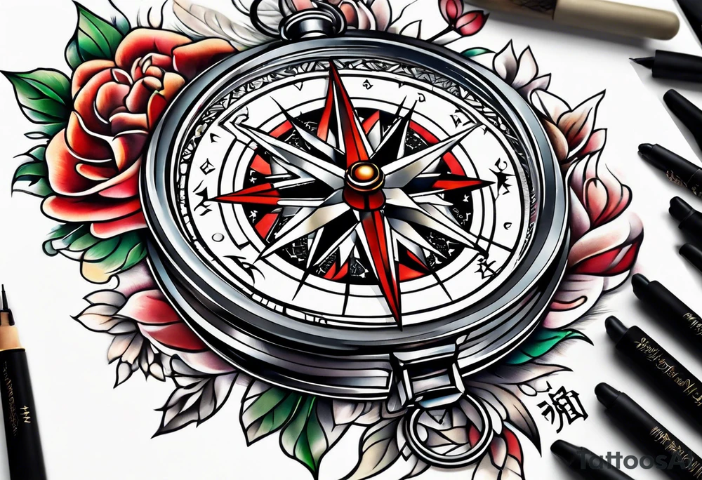 pocket compass tattoo idea