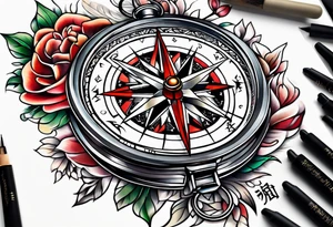 pocket compass tattoo idea