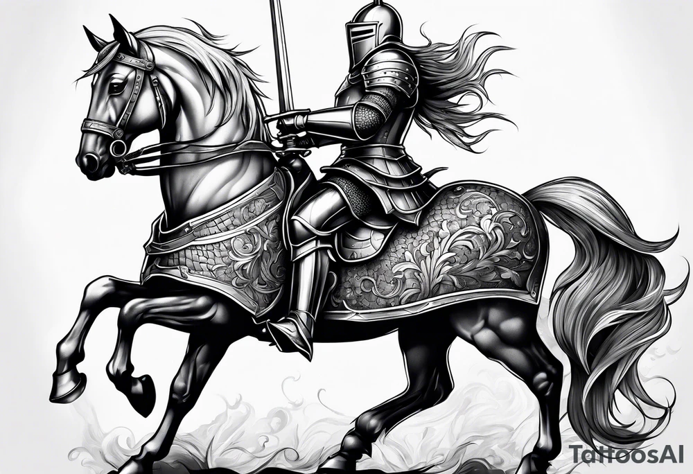 knight with heavy armor tattoo idea